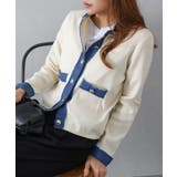 デニム切替ノーカラーカーディガン | SpRay | 詳細画像9 