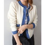 デニム切替ノーカラーカーディガン | SpRay | 詳細画像16 