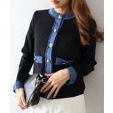 デニム切替ノーカラーカーディガン | SpRay | 詳細画像25 