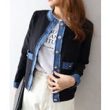 デニム切替ノーカラーカーディガン | SpRay | 詳細画像26 