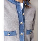 デニム切替ノーカラーカーディガン | SpRay | 詳細画像31 