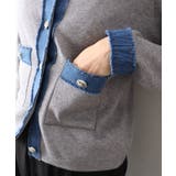 デニム切替ノーカラーカーディガン | SpRay | 詳細画像32 