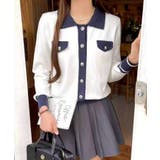 バイカラー衿付カーディガン | SpRay | 詳細画像2 