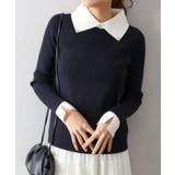 ネイビー | 襟付きニットプルオーバー | SpRay