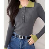 配色ニットポロシャツ | SpRay | 詳細画像2 