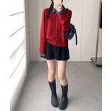 デニム切替ニットカーディガン | SpRay | 詳細画像7 