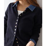 デニム切替ニットカーディガン | SpRay | 詳細画像12 