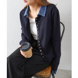 デニム切替ニットカーディガン | SpRay | 詳細画像15 