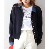 デニム切替ニットカーディガン | SpRay | 詳細画像16 