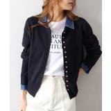 デニム切替ニットカーディガン | SpRay | 詳細画像18 