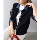 デニム切替ニットカーディガン | SpRay | 詳細画像20 