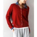 デニム切替ニットカーディガン | SpRay | 詳細画像24 