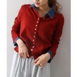 デニム切替ニットカーディガン | SpRay | 詳細画像27 