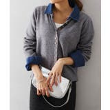 デニム切替ニットカーディガン | SpRay | 詳細画像42 