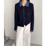 デニム切替ニットカーディガン | SpRay | 詳細画像4 