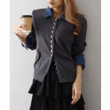 デニム切替ニットカーディガン | SpRay | 詳細画像60 