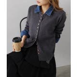 デニム切替ニットカーディガン | SpRay | 詳細画像63 