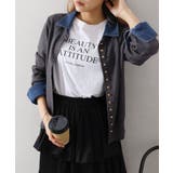 デニム切替ニットカーディガン | SpRay | 詳細画像67 