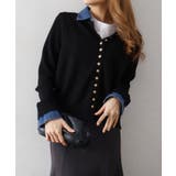 デニム切替ニットカーディガン | SpRay | 詳細画像70 