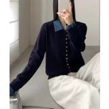 デニム切替ニットカーディガン | SpRay | 詳細画像5 