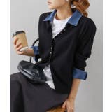 デニム切替ニットカーディガン | SpRay | 詳細画像74 