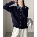 デニム切替ニットカーディガン | SpRay | 詳細画像6 