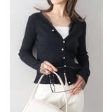 ブラック | ドットチュールリブカーディガン | SpRay