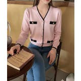 バイカラーVネックカーディガン | SpRay | 詳細画像3 