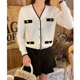 バイカラーVネックカーディガン | SpRay | 詳細画像4 