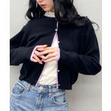 ブラック | 配色ニットカーデ | SpRay