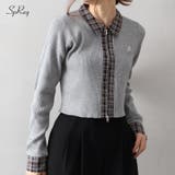 布帛チェック切替ダブルジップカーディガン | SpRay | 詳細画像1 