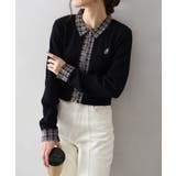 布帛チェック切替ダブルジップカーディガン | SpRay | 詳細画像11 