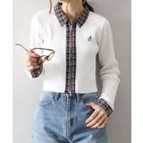 布帛チェック切替ダブルジップカーディガン | SpRay | 詳細画像14 