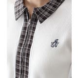 布帛チェック切替ダブルジップカーディガン | SpRay | 詳細画像19 