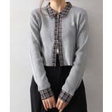 布帛チェック切替ダブルジップカーディガン | SpRay | 詳細画像3 