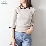 配色チョーカー付七分ニット | SpRay | 詳細画像1 