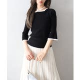 配色チョーカー付七分ニット | SpRay | 詳細画像25 