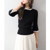 配色チョーカー付七分ニット | SpRay | 詳細画像27 