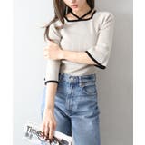 配色チョーカー付七分ニット | SpRay | 詳細画像3 