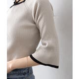 配色チョーカー付七分ニット | SpRay | 詳細画像7 