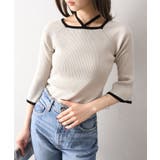 配色チョーカー付七分ニット | SpRay | 詳細画像8 