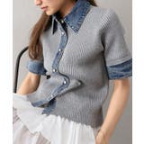 デニム切替ショートスリーブカーディガン | SpRay | 詳細画像21 