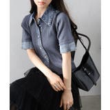 デニム切替ショートスリーブカーディガン | SpRay | 詳細画像2 