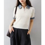 デニム切替ケーブルハーフジップショートスリーブ | SpRay | 詳細画像16 