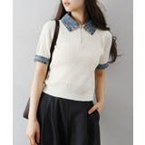 デニム切替ケーブルハーフジップショートスリーブ | SpRay | 詳細画像18 