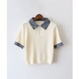 デニム切替ケーブルハーフジップショートスリーブ | SpRay | 詳細画像20 