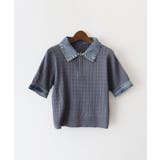 チャコールグレー | デニム切替ケーブルハーフジップショートスリーブ | SpRay