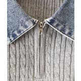 デニム切替ケーブルハーフジップショートスリーブ | SpRay | 詳細画像25 