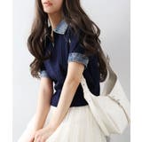 デニム切替ケーブルハーフジップショートスリーブ | SpRay | 詳細画像7 