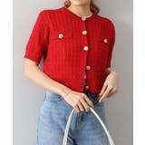 ケーブルメタルボタンショートスリーブカーディガン | SpRay | 詳細画像19 